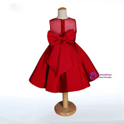 Hot Sale Red Flower Girl Dresses Stain High Quality