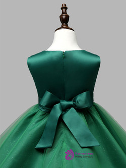 Fancy 2017 Emerald green pageant dresses for little girls ball gown