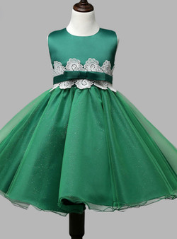 Fancy 2017 Emerald green pageant dresses for little girls ball gown