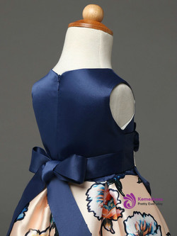 Vintage  little girls print flower girls dresses real photo cotton vintage