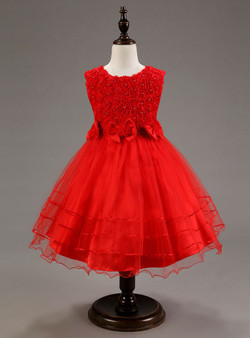 Classic 2017  pictures flower girl dresses white red pink girls bow