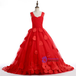 Modern Red Rose  Flower Girl Dresses first Communion Dresses For Girls