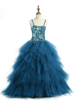 Fashion Ruffles Photography Appliques Flower Girl Dress Real Picture