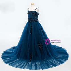 Lovely Baby Blue Photography Flower Girl Dresses Beading Appliques Sleeveless