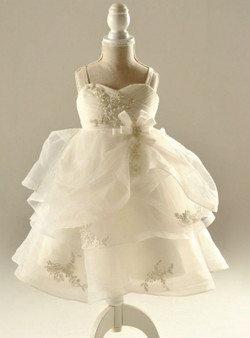 Unique Real photos White organza Flower girl dresses for weddings beads ball gown