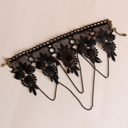 Attractive Wide Black Lace Gothic Style Choker Necklace
