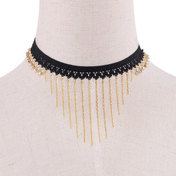 Cheap Tassels Pendant Stretch Choker Necklace