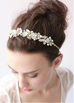 Fashion Glamoroust Wedding Hair Jewelry With Rhinestones & Pearls