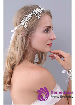 Hair Jewelry With Rhinestones & Pearls Beautiful Wedding
