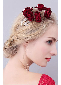 Hair Jewelry With Cloth Roses & Lamina Chic Alloy Wedding