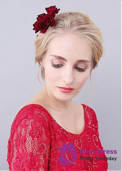 Hair Jewelry With Cloth Roses & Lamina Chic Alloy Wedding