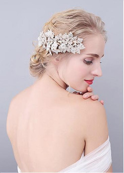 Hair Ornaments With Rhinestones & Pearls Exquisite Wedding