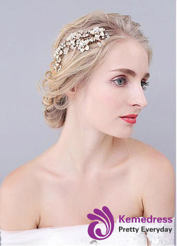 Hair Ornaments With Rhinestones & Pearls Brilliant Alloy Wedding