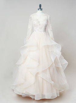 Popular Long Wedding Dress  Ball Gown Wedding Dress Organza Wedding Dress