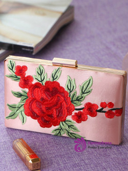Beautiful Flower Embroidery Clutch Bag Beautiful Flower Embroidery Clutch Bag