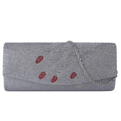 Fashion Rhinestone Fingers Pattern Flapped Clutch Bag