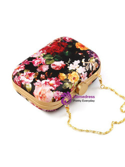 Cheap Floral Printed Two Way Box Clutch