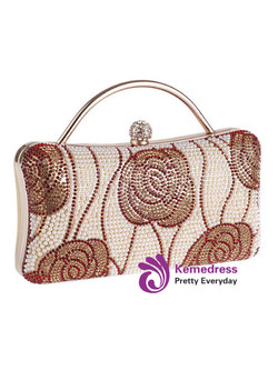 Fashion Floral Diamante Evening Clutch Bag
