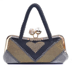 Cheap Beading Color Block Evening Clutch Bag
