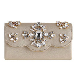 Hot Sale Diamante Luxurious Pu Clutch