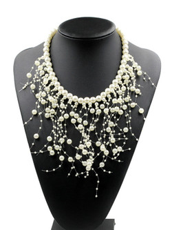 Cheap Pearl Tassels Elegant Necklace
