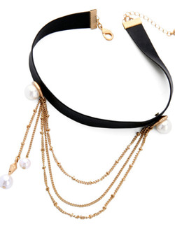 Cheap Layered Chain Pendant Choker Necklace