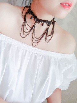 Fashion Black Lace Choker Necklace