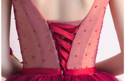 2017 Luxury Crystal Beading Wine Red Ball Gown Short Prom Dresses