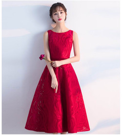 Long Evening Gown Wine Red 2017 Summer Sleeveless Medium