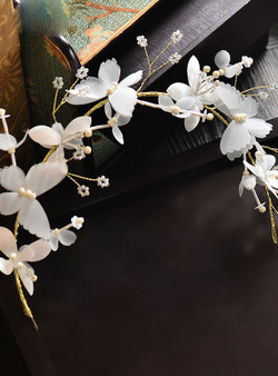 flower hair wedding tiara accessories handmade silk yarn hair white hair headdress