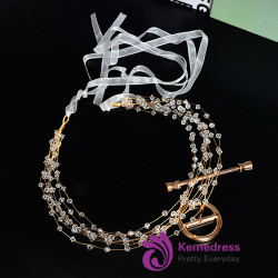 Beaded headdress with multi wedding temperament Crystal