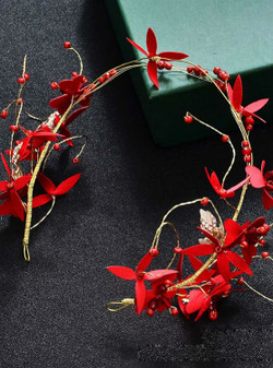 Bridal Tiara wedding hair jewelry flower hairband women's Handmade headband