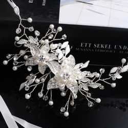 wedding hair accessories bridal head piece handmade beads flower headband
