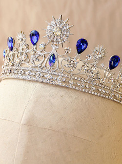 Crown with blue bride jewelry tiara bridal tiara stage Star fashion