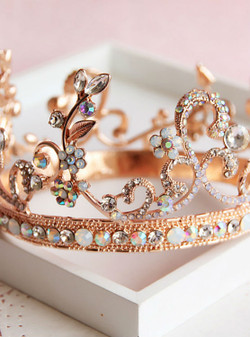 Wedding hair jewelry hair Champagne alloy rhinestone bridal tiara