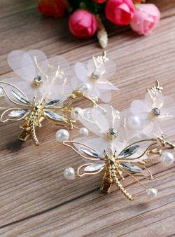 Dragonfly transparent flower hairgrip hair accessories high-end handmade