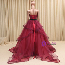 Sweetheart Organza Bridal Dress Burgundy Wedding Dress,Colorful Wedding Gown