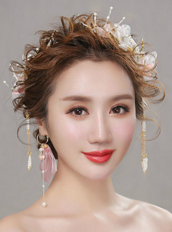 wedding hair accessories silk Flower Beaded tassels hairband