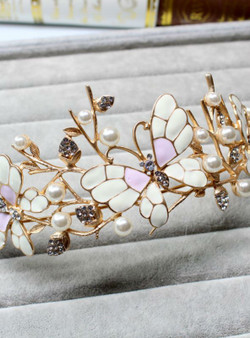European princess crown pearl butterfly hair ornaments jewelry