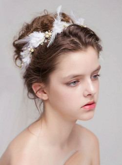 bride wedding accessories handmade jewelry pearl headdress feathers