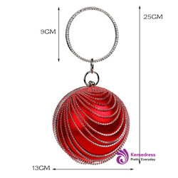 Circular Shaped Tassel Rhinestones Women Evening Bags