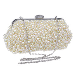 women vintage evening bags imitation pearl shell shaped
