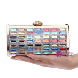 Women Evening Bag Metal Diamonds Purse Day Clutch Handbags