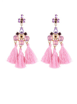 lady Fashion Women Tassel Statement Earrings Bohemian Multi Color
