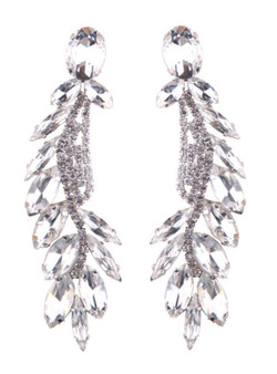 Jewelry Fashion Women Glass Leaf Drop Dangle Earrings