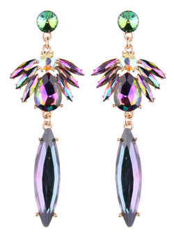 Long Earrings Multicolored Luxury Crystal Dangle