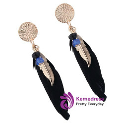 Best lady Fashion Statement Jewelry Leaves Wings Charm Drop Earrings