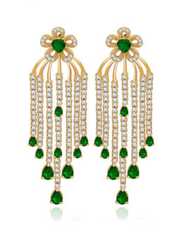 Luxury Vintage Design Bridal Flower Tassel Big Earrings