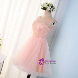 A-line Homecoming Dress Scoop Short/Mini Prom Dress Juniors Homecoming Dresses