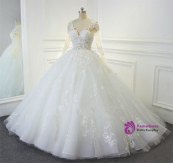 Luxury Shinny Beading Bling Bling Wedding Dress Actual Photos Sexy Transparent Bodice Bridal Dress
